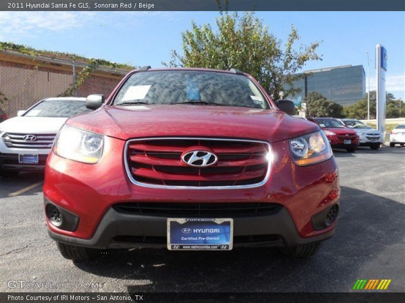 Sonoran Red / Beige 2011 Hyundai Santa Fe GLS