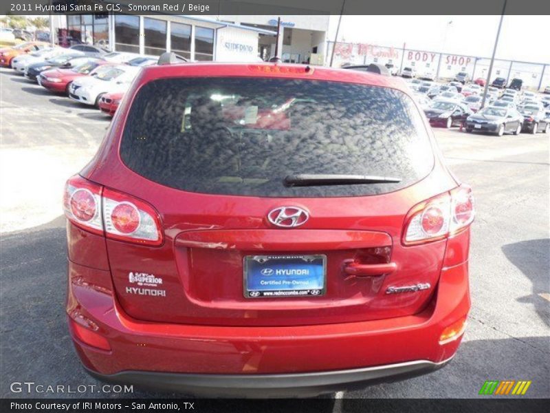 Sonoran Red / Beige 2011 Hyundai Santa Fe GLS