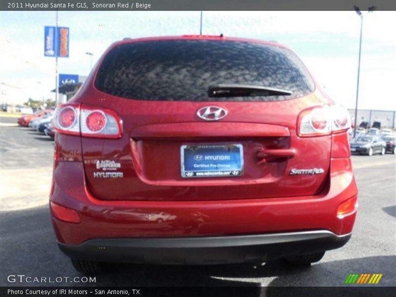 Sonoran Red / Beige 2011 Hyundai Santa Fe GLS
