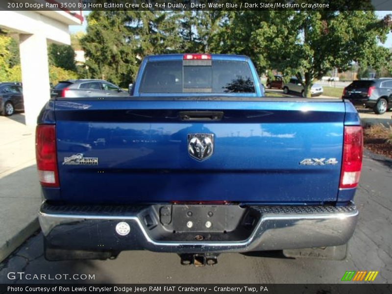 Deep Water Blue / Dark Slate/Medium Graystone 2010 Dodge Ram 3500 Big Horn Edition Crew Cab 4x4 Dually