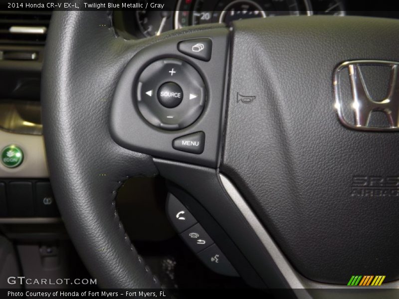 Twilight Blue Metallic / Gray 2014 Honda CR-V EX-L