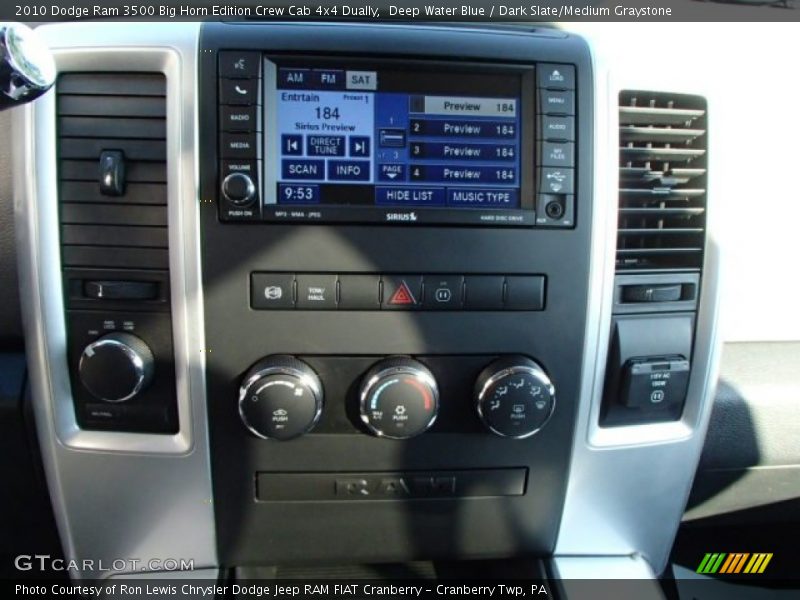 Deep Water Blue / Dark Slate/Medium Graystone 2010 Dodge Ram 3500 Big Horn Edition Crew Cab 4x4 Dually