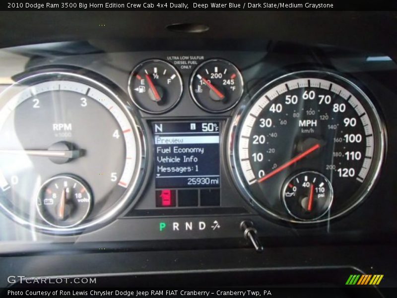 Deep Water Blue / Dark Slate/Medium Graystone 2010 Dodge Ram 3500 Big Horn Edition Crew Cab 4x4 Dually