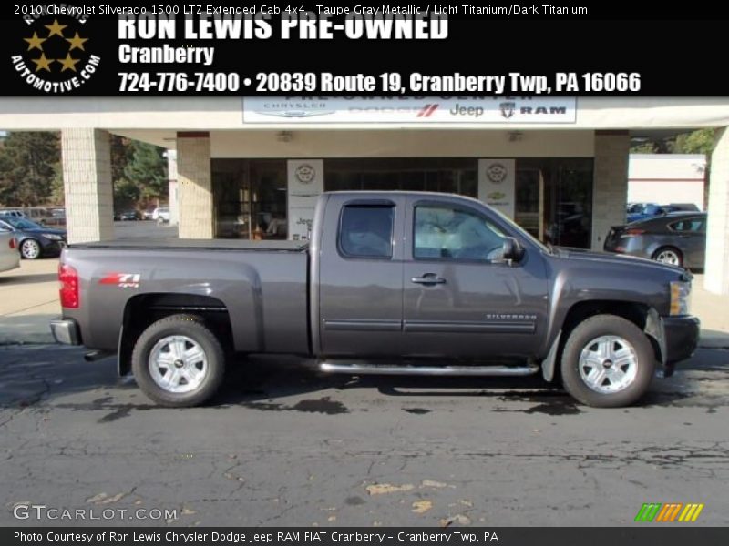 Taupe Gray Metallic / Light Titanium/Dark Titanium 2010 Chevrolet Silverado 1500 LTZ Extended Cab 4x4
