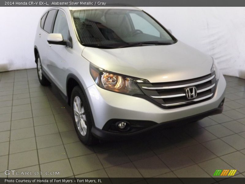 Alabaster Silver Metallic / Gray 2014 Honda CR-V EX-L