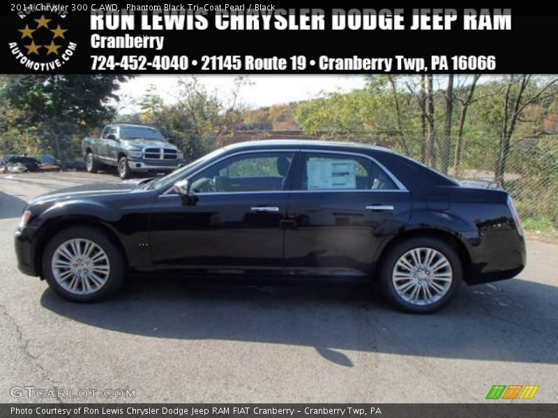 Phantom Black Tri-Coat Pearl / Black 2014 Chrysler 300 C AWD