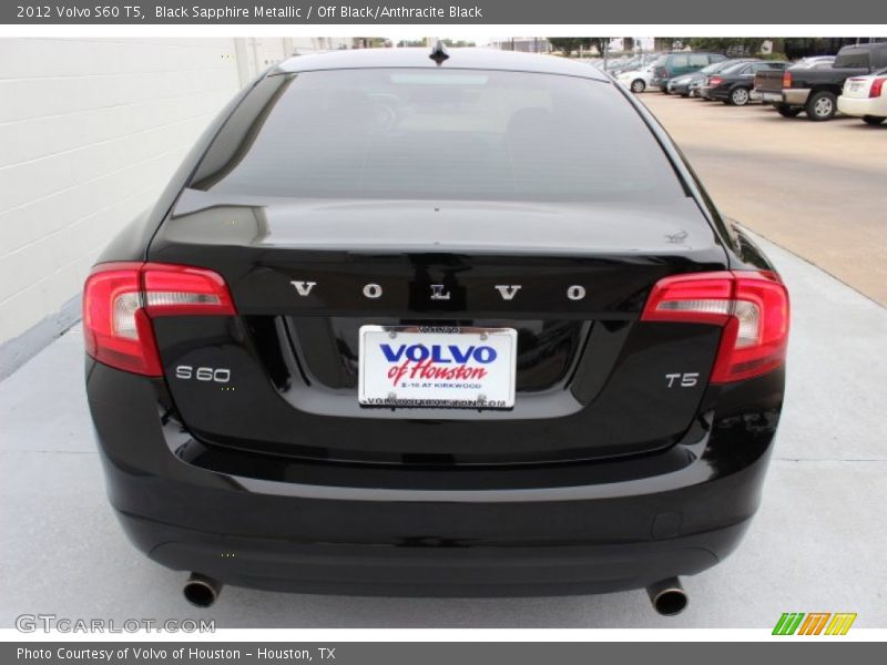Black Sapphire Metallic / Off Black/Anthracite Black 2012 Volvo S60 T5