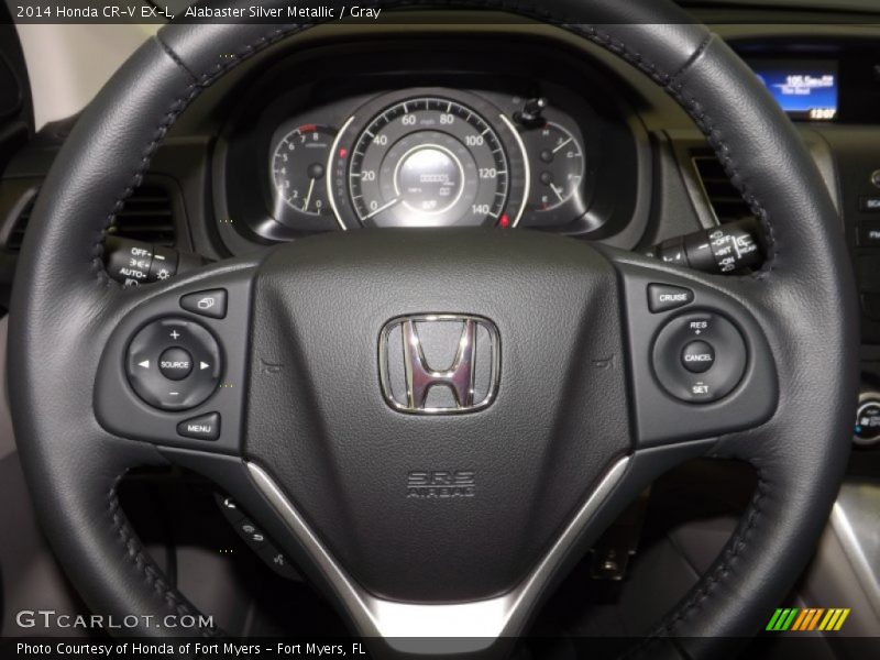 Alabaster Silver Metallic / Gray 2014 Honda CR-V EX-L