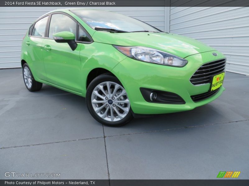 Green Envy / Charcoal Black 2014 Ford Fiesta SE Hatchback