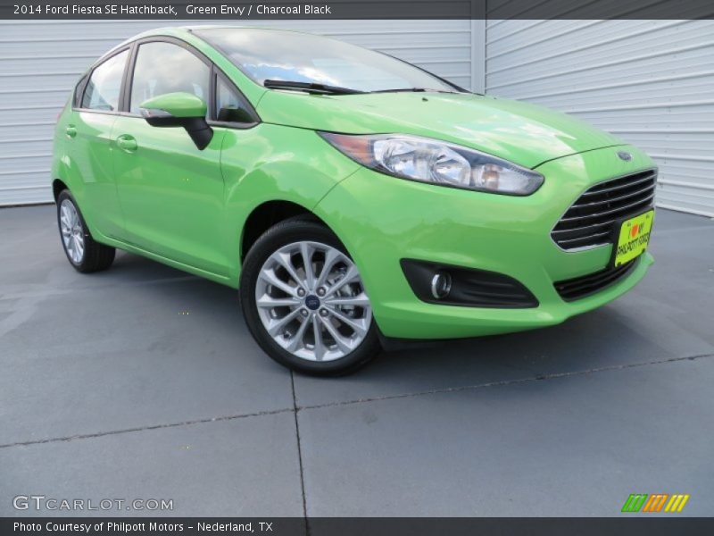 Green Envy / Charcoal Black 2014 Ford Fiesta SE Hatchback