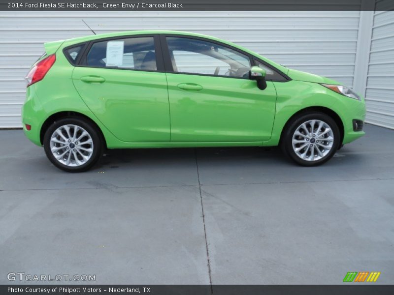 Green Envy / Charcoal Black 2014 Ford Fiesta SE Hatchback
