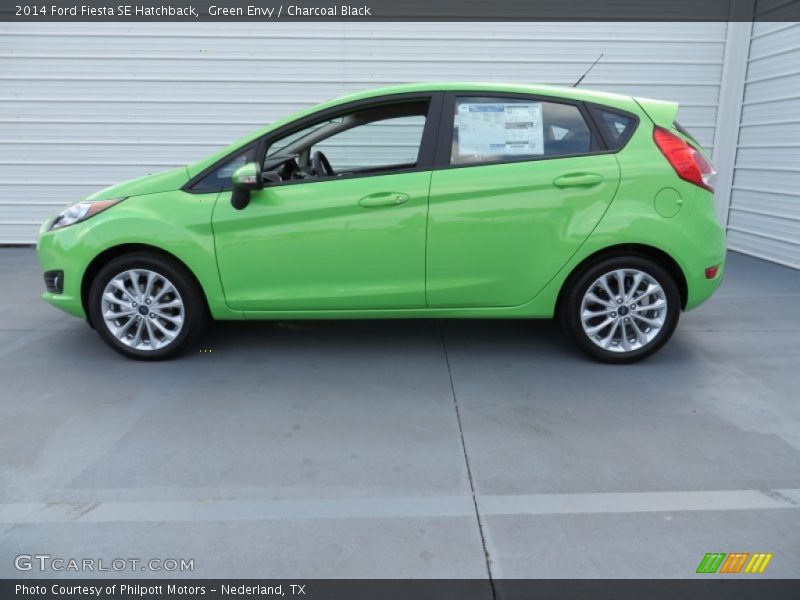 Green Envy / Charcoal Black 2014 Ford Fiesta SE Hatchback