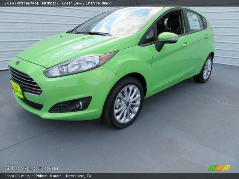 Green Envy / Charcoal Black 2014 Ford Fiesta SE Hatchback