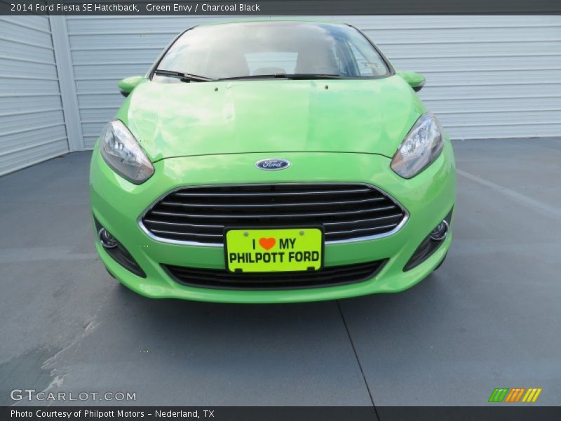 Green Envy / Charcoal Black 2014 Ford Fiesta SE Hatchback