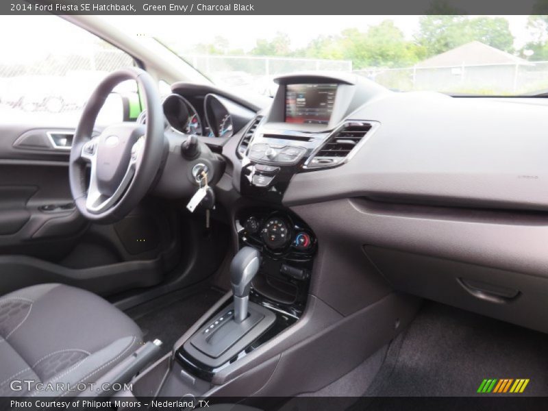 Green Envy / Charcoal Black 2014 Ford Fiesta SE Hatchback