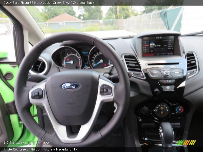 Green Envy / Charcoal Black 2014 Ford Fiesta SE Hatchback