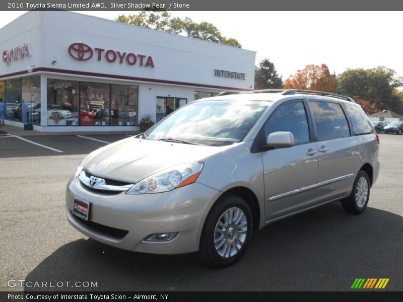 Silver Shadow Pearl / Stone 2010 Toyota Sienna Limited AWD