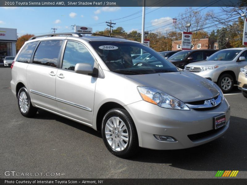 Silver Shadow Pearl / Stone 2010 Toyota Sienna Limited AWD