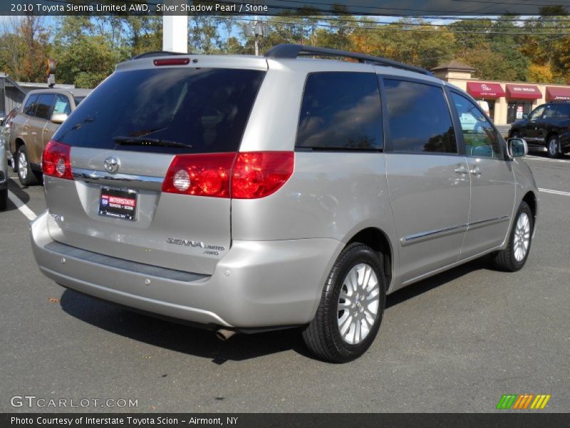 Silver Shadow Pearl / Stone 2010 Toyota Sienna Limited AWD