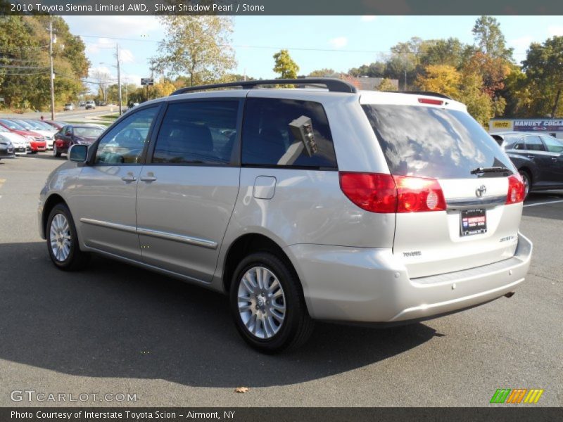 Silver Shadow Pearl / Stone 2010 Toyota Sienna Limited AWD