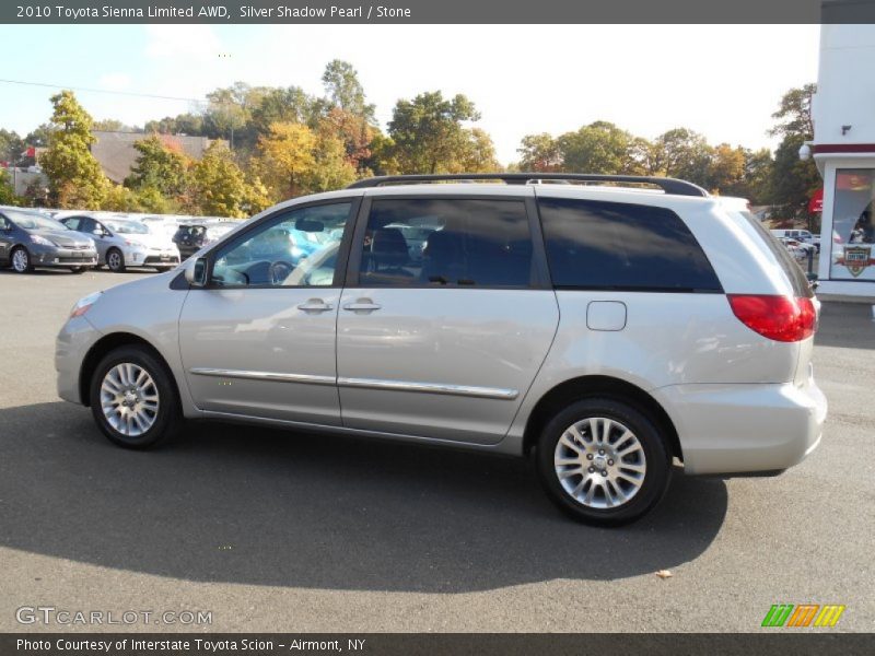 Silver Shadow Pearl / Stone 2010 Toyota Sienna Limited AWD