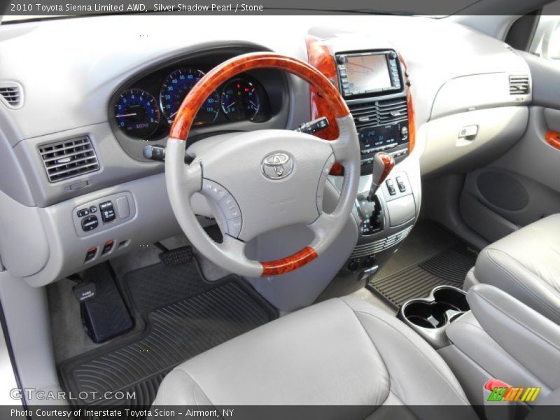 Silver Shadow Pearl / Stone 2010 Toyota Sienna Limited AWD