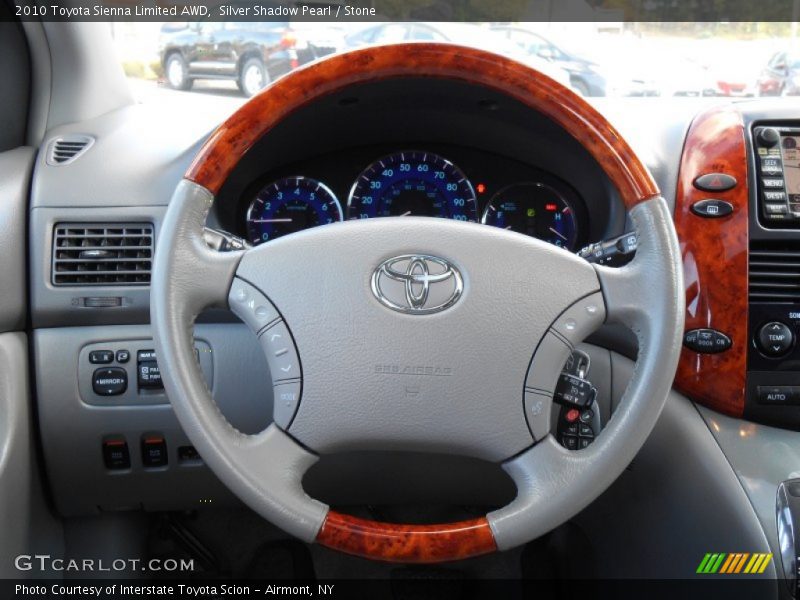 Silver Shadow Pearl / Stone 2010 Toyota Sienna Limited AWD