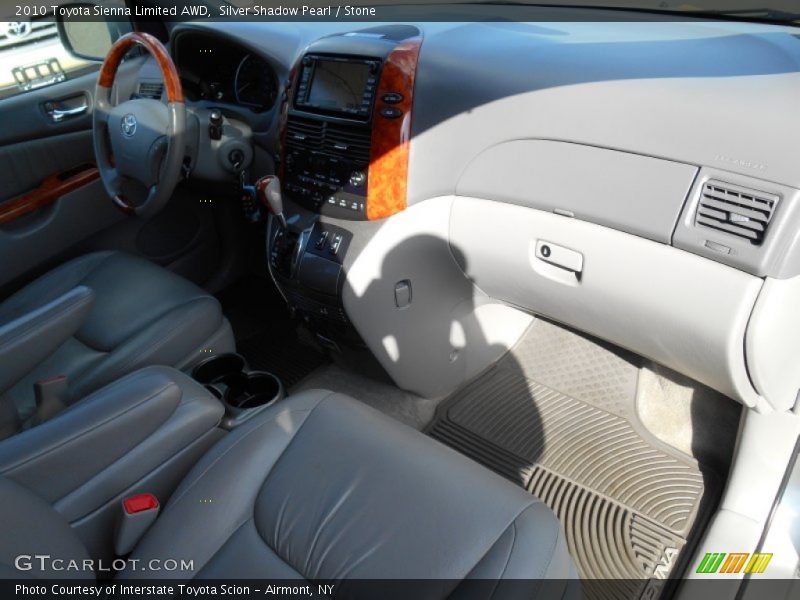 Silver Shadow Pearl / Stone 2010 Toyota Sienna Limited AWD