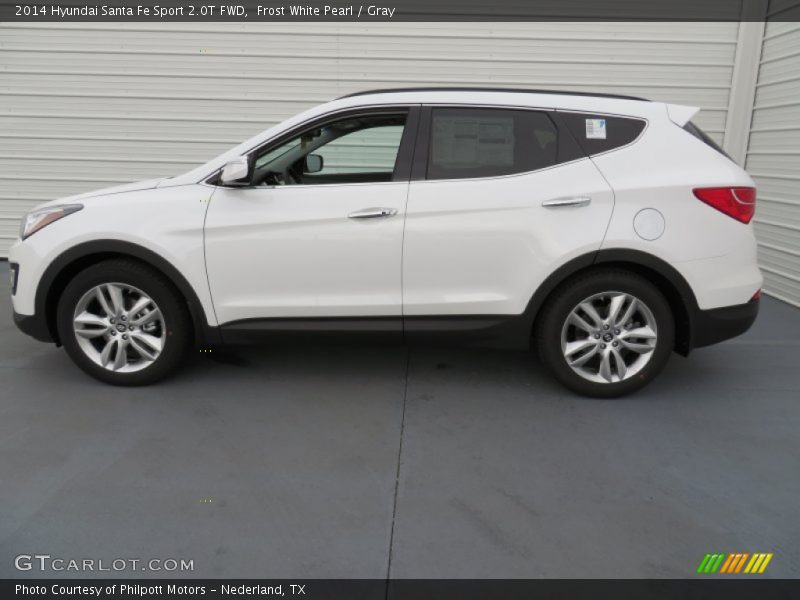 Frost White Pearl / Gray 2014 Hyundai Santa Fe Sport 2.0T FWD