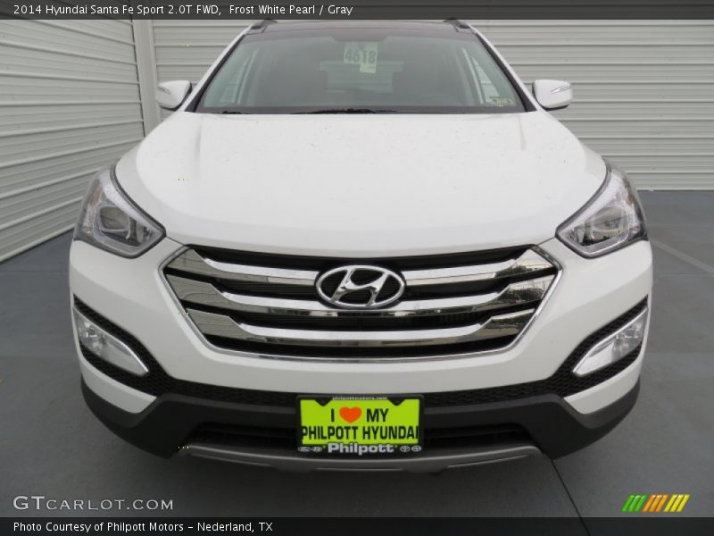 Frost White Pearl / Gray 2014 Hyundai Santa Fe Sport 2.0T FWD
