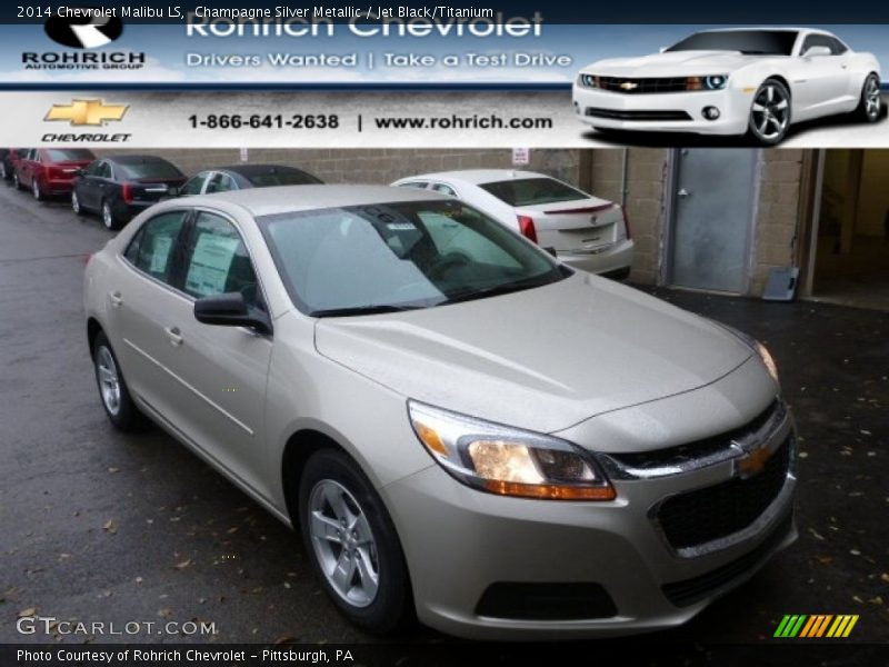 Champagne Silver Metallic / Jet Black/Titanium 2014 Chevrolet Malibu LS