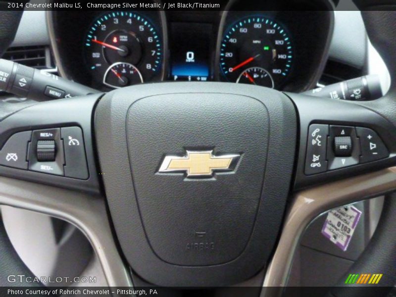 Champagne Silver Metallic / Jet Black/Titanium 2014 Chevrolet Malibu LS