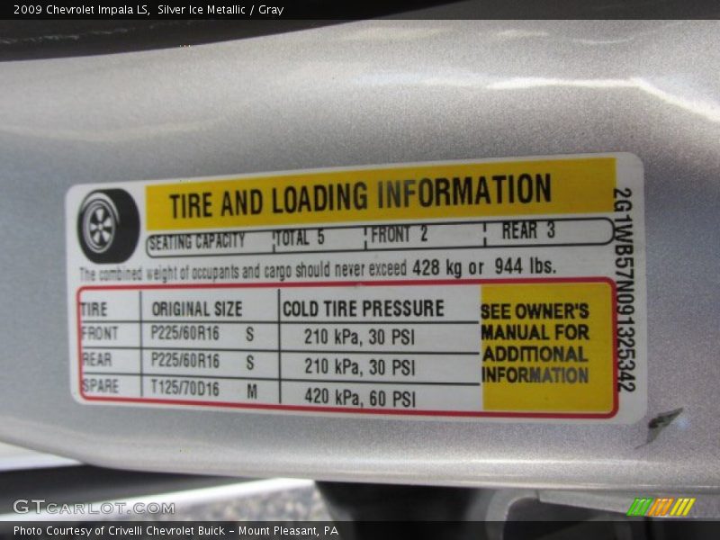 Silver Ice Metallic / Gray 2009 Chevrolet Impala LS