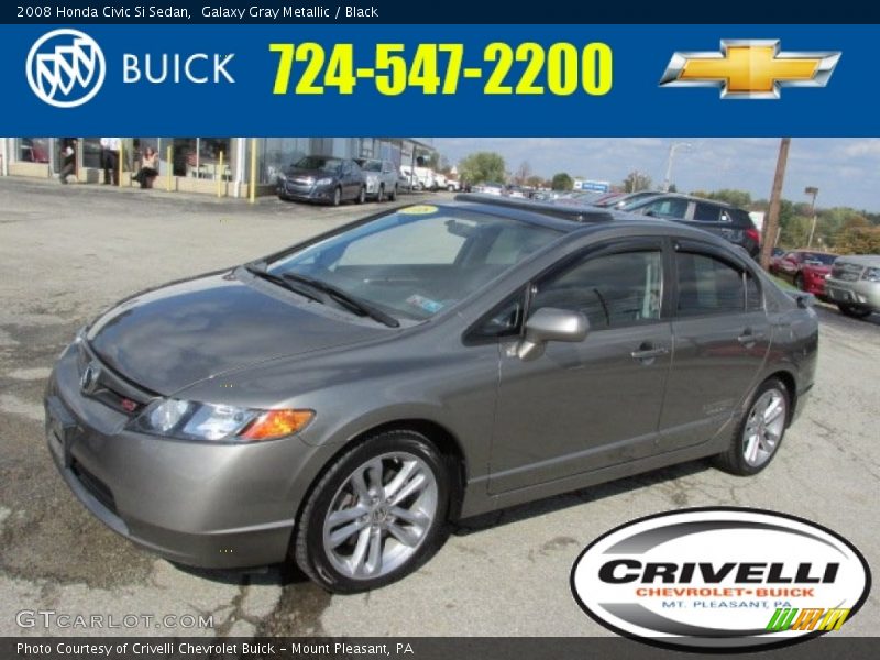 Galaxy Gray Metallic / Black 2008 Honda Civic Si Sedan