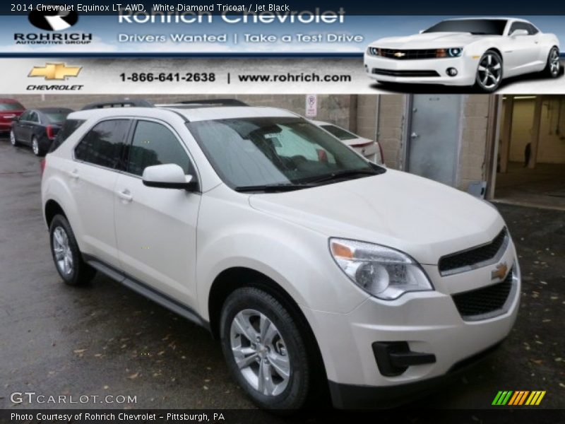 White Diamond Tricoat / Jet Black 2014 Chevrolet Equinox LT AWD