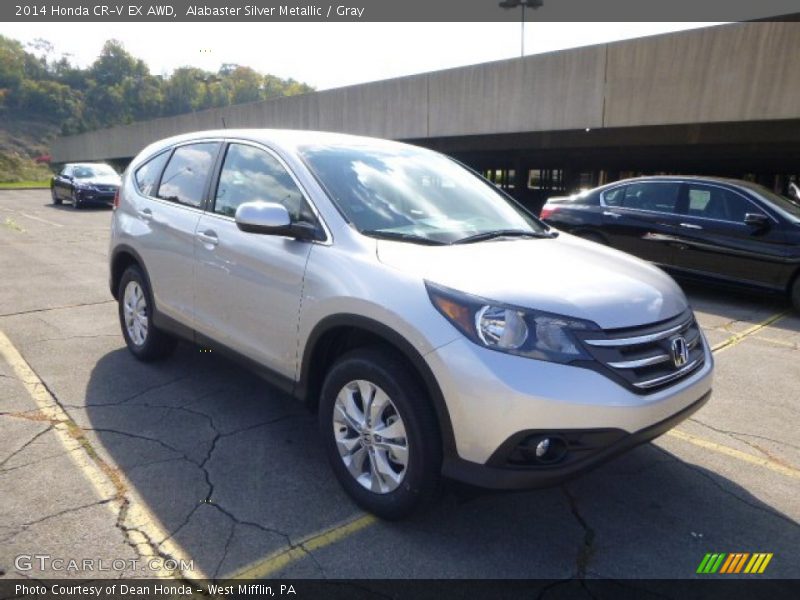 Alabaster Silver Metallic / Gray 2014 Honda CR-V EX AWD