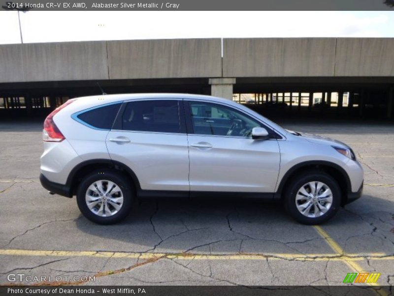Alabaster Silver Metallic / Gray 2014 Honda CR-V EX AWD