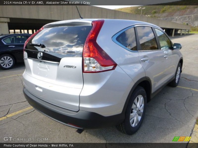 Alabaster Silver Metallic / Gray 2014 Honda CR-V EX AWD