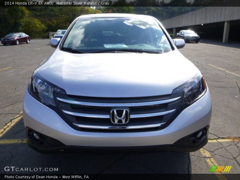Alabaster Silver Metallic / Gray 2014 Honda CR-V EX AWD