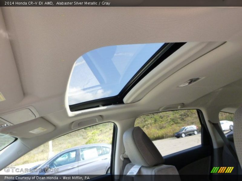 Alabaster Silver Metallic / Gray 2014 Honda CR-V EX AWD