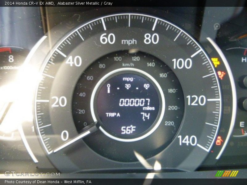 Alabaster Silver Metallic / Gray 2014 Honda CR-V EX AWD