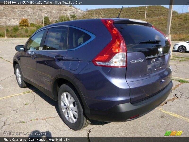 Twilight Blue Metallic / Gray 2014 Honda CR-V EX AWD