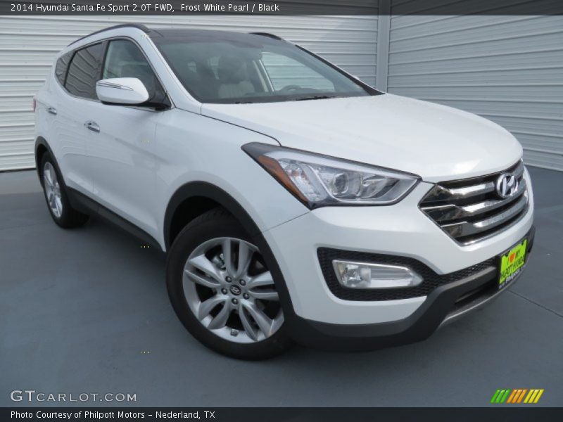 Frost White Pearl / Black 2014 Hyundai Santa Fe Sport 2.0T FWD