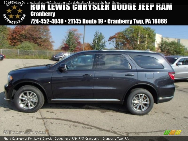 Maximum Steel Metallic / Black/Light Frost Beige 2014 Dodge Durango Limited AWD