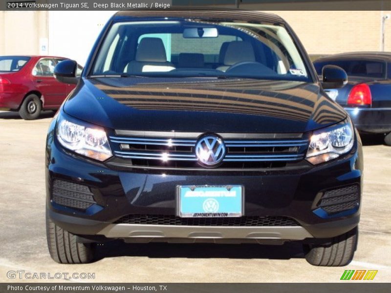 Deep Black Metallic / Beige 2014 Volkswagen Tiguan SE