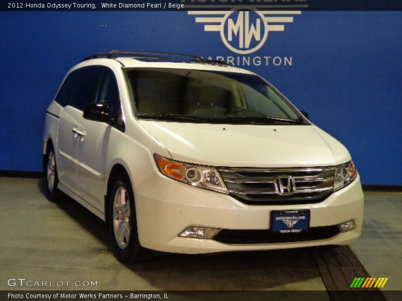 White Diamond Pearl / Beige 2012 Honda Odyssey Touring