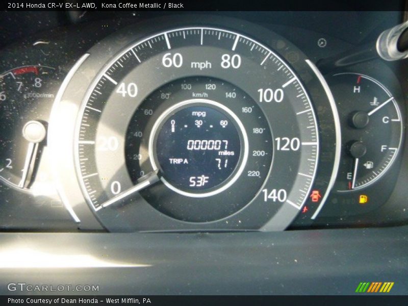 Kona Coffee Metallic / Black 2014 Honda CR-V EX-L AWD