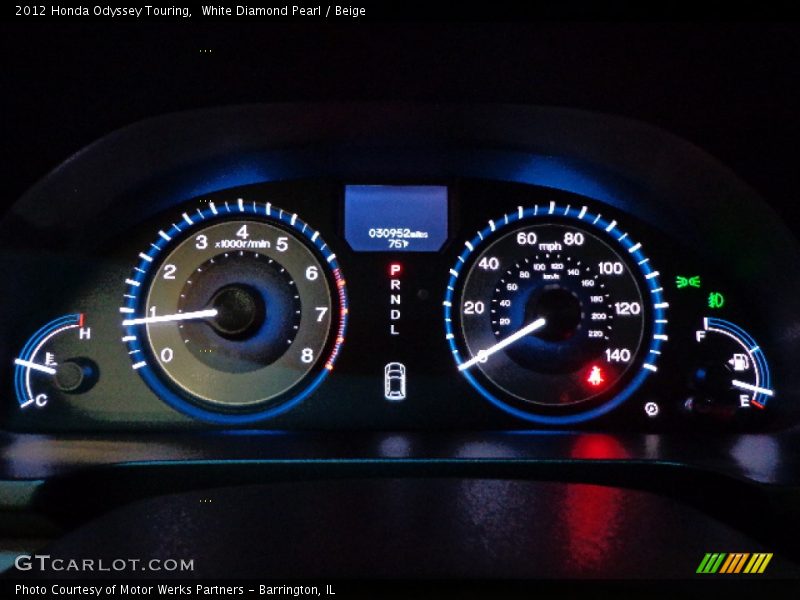 White Diamond Pearl / Beige 2012 Honda Odyssey Touring