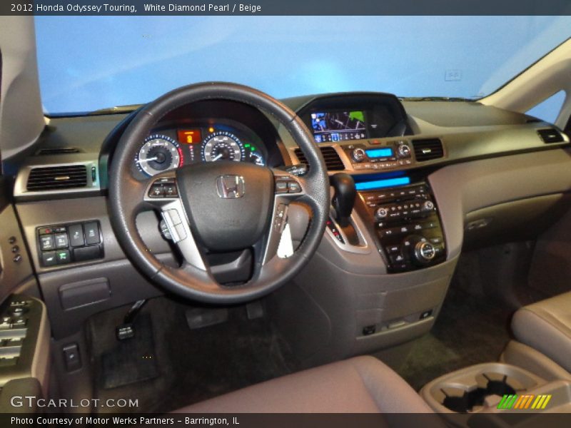 White Diamond Pearl / Beige 2012 Honda Odyssey Touring