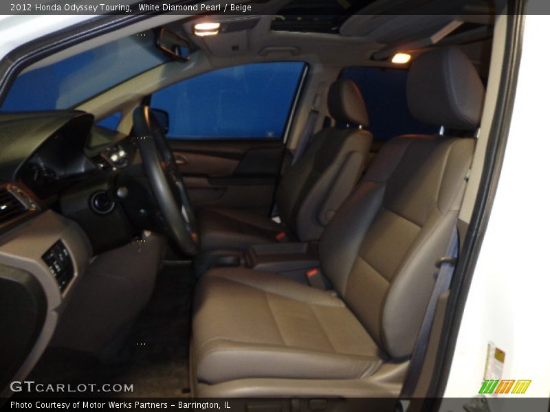 White Diamond Pearl / Beige 2012 Honda Odyssey Touring